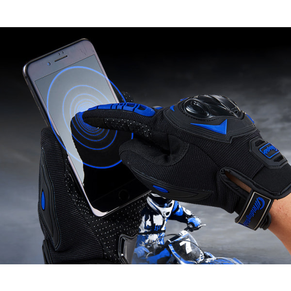 Motorcykelhandskar pekskärmshandskar utomhusåkning längdåkningsväg multifunktionsblå XL