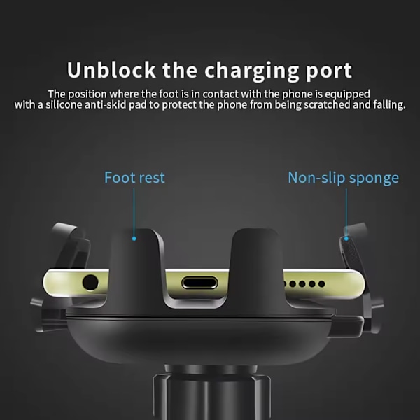 Multifunksjonell 360 justerbar universell mobiltelefonholder smarttelefon oppgradert versjon bil sugekoppholder mobiltelefonholder_xrzi black