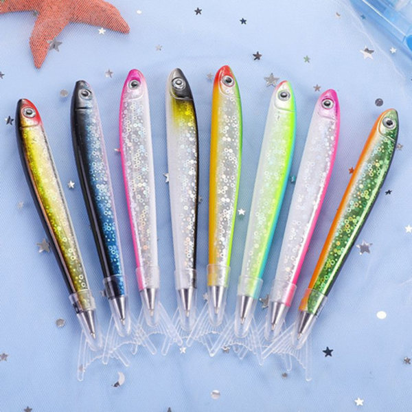 24 stk Tegneserie Simulering Fiske Design Kulepenn Kreative Signeringspenn Student Kontorrekvisita Skole 24 pcs 14.3*2.5cm
