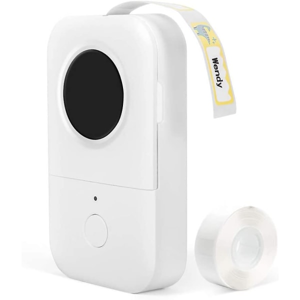 D30 etikettskriver - bærbar mini termisk Bluetooth etikettmaskin, etikettmaskin enkel å bruke for organisasjon, hjem, kontor, inkluderer 1 rull D30 TWhite White