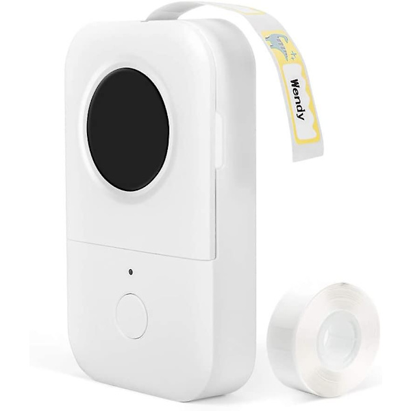D30 Etikettutskrift - Bärbar Mini Termisk Bluetooth Etikettmaskin, Etikettmaskin Enkel Att Använda För Organisation, Hem, Kontor, Inkluderar 1 Rulle D30 TVit White