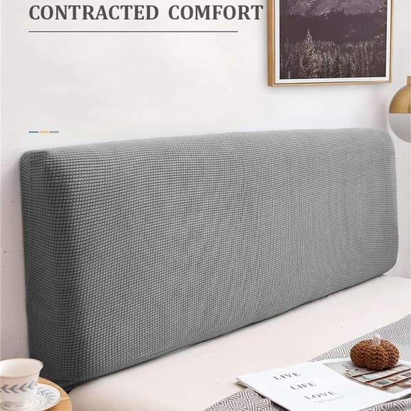 Sänggavelöverdrag dammtät polyester stretchskydd maskintvättbart repskydd för barn husdjur sovrum 120x70cm ljusgrå