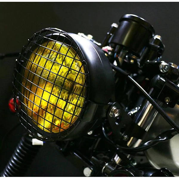 CG125 retro strålkastare modifierad GN125 retro svart skal rund strålkastare motorcykeltillbehör