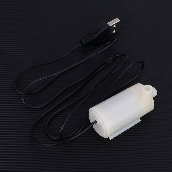 USB 1 Meter Kabel Mikro Vannpumpe Mini Neddykbar Pumpe Fontene Pumpe Akvarium Vannpumpe Liten DC White 4.32*2.5*2.27cm