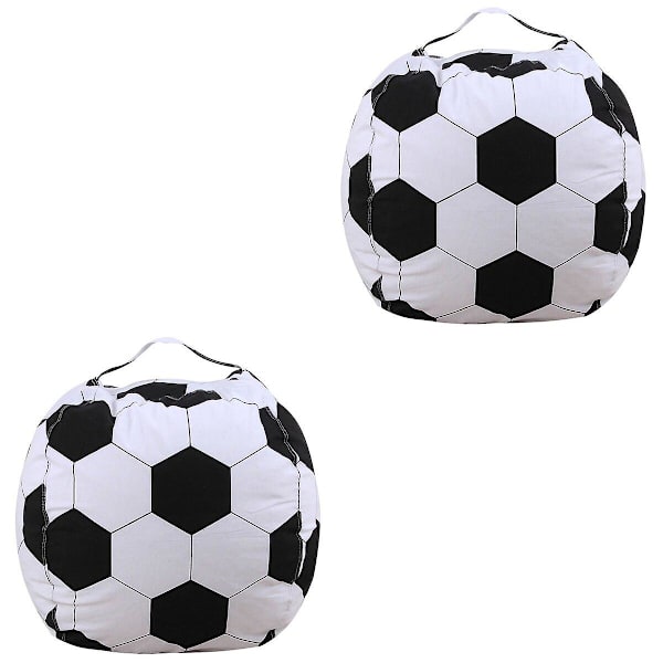 2 stk Kreative Fyldte Dyr Opbevaringspose Bean Bag Stol Fodbold Mønster Opbevaringspose 2stk43X43CM 2pcs 43X43CM