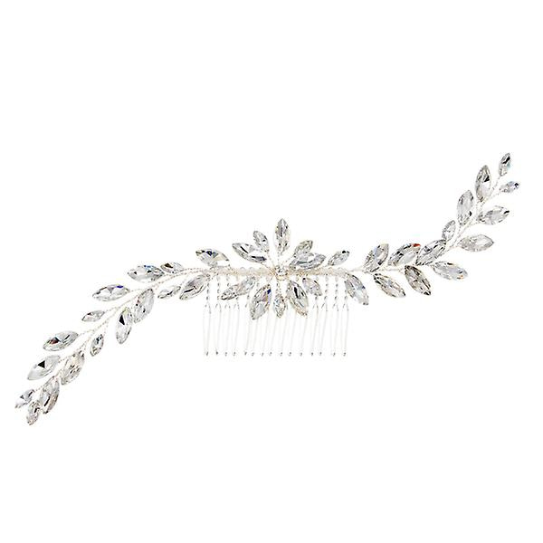 Håndlaget Krystall Hårkam Bryllups Smykker Rhinestone Innsats Kam Hårdekorasjon For Kvinner Brud P Silver M