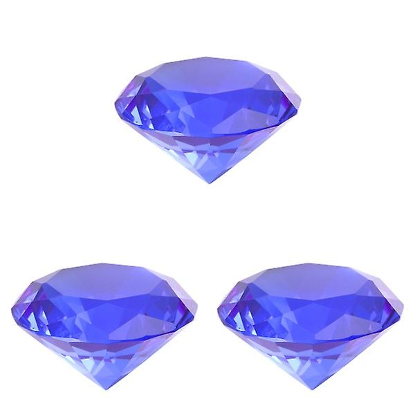 3pcs 50mm Crystal Diamonds Craft Decorative Diamond Ornament For Wedding Home Bridal Shower (blue)3p