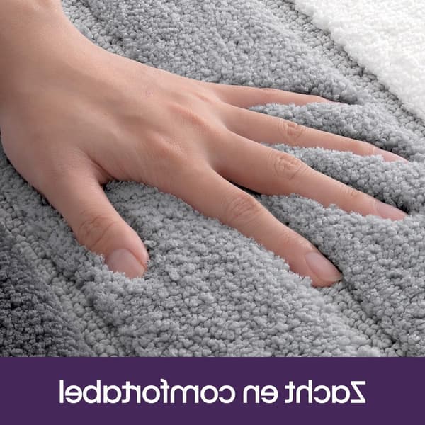 DEXI Badeværelsestæppe Måtte 50 x 80 cm, Ekstra Blød og Absorberende Mikrofiber Bademåtte, Skridsikker Maskinvaskbar Bademåtte til Badeværelse Badekar Bruser, Grå