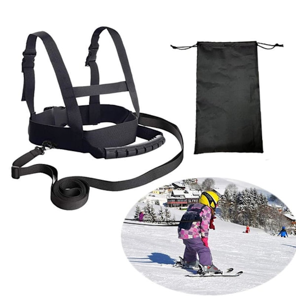 Barn Skidsele, Justerbar Skidsele för Småbarn med Avtagbar Koppel, Snabbfrigörande Snowboardsele Tränare för Barn