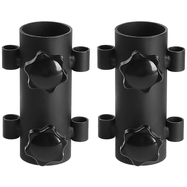 2 st Metallhållare Vandrings Tältstångsstöd Markis Tältstångsstativ Markis Stånghållare Tak Tältstångshållare Black 10x6.5cm