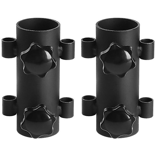 2 stk Metallholder Vandring Teltsstang Støtte Markise Teltsstang Stativ Markise Stang Holder Baldakin Stang Holder Black 10x6.5cm
