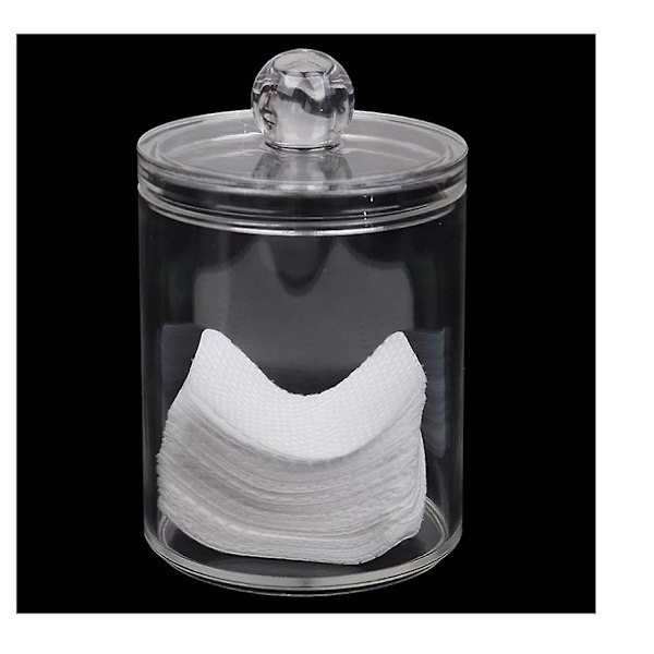 Akryl Bomuldspod Storage Bomulds Pude Doner Makeup Organizer Med Låg, Transparent Badeværelse Apoteker Glas Opbevaring Til Bomulds Kugler, Pods, Q-tips