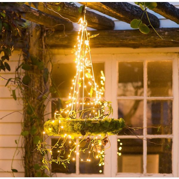 100 LED aurinkokennovalot kuparilangalla, ulkokäyttöön, vedenpitävät, koristevalot puutarhaan, jouluun, lämmin valkoinen
