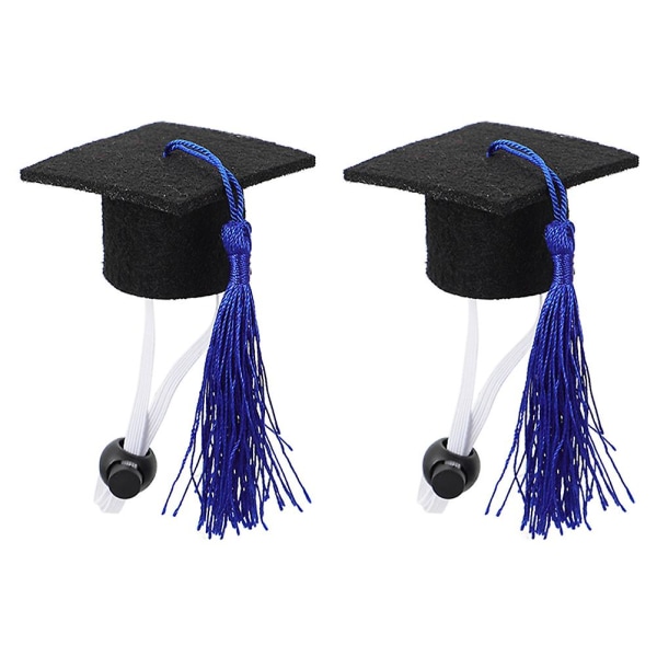 2pcs Graduation Pet Costume Set With Pet Graduation And Graduation HatBlue5.5X3.5CM