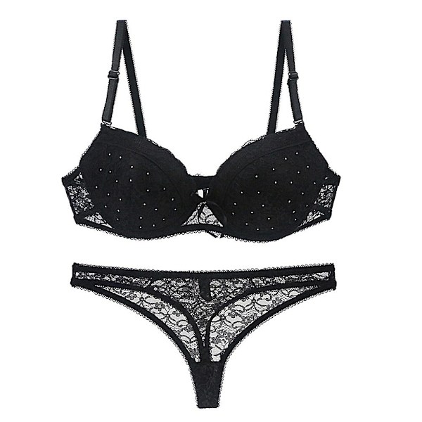 Kvinders Lingeri Stropper Sexy Blonder BH Sæt Gennemsigtig Lingeri Underbukser 85b (sort)Schwarz85B Schwarz 85B