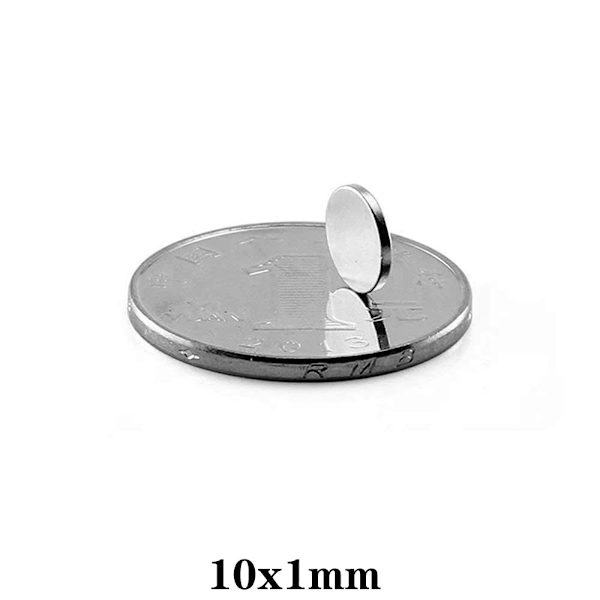 100 stk. 10x1mm Tynde Neodymmagneter Magnetdisk Magnetisk Rund Magnet, Køleskab, Kontor, Hvidtavlemagneter til Håndværk