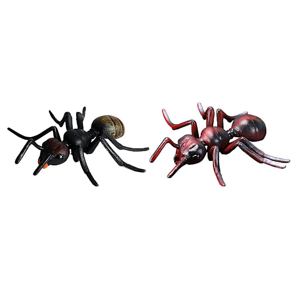2 st Barnens Utbildningsleksaker Stor Myra Leksak Konstgjord Myra Leksak Skämt Myra Modell Dekorativ Söt Myra Svart 7X7CM Black 7X7CM