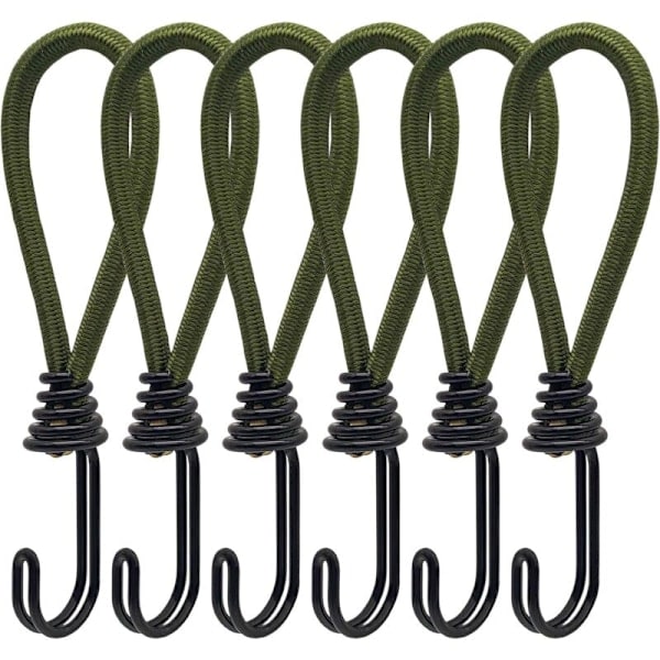 RY-6 stk gummistropper med spiralkroge til telte, presenninger, PVC-bannere, pavilloner, trampoliner, solsejl