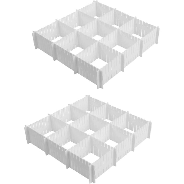 Lådseparator Justerbar låda Organizer Lådalåda med förtjockningssepareringspanel för strumpor Ceintures Bureau Kitchen (vit, 16st)
