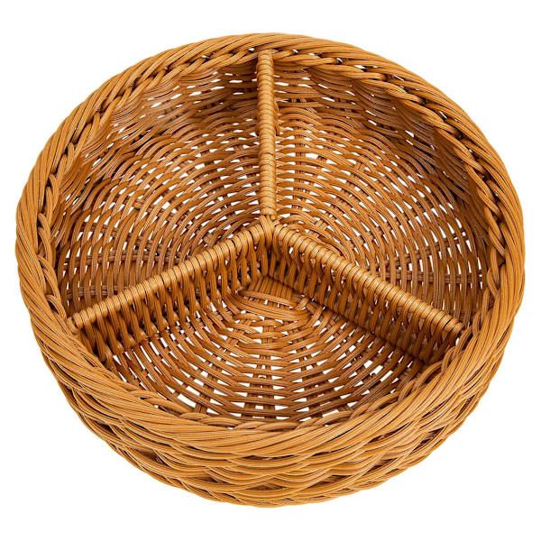 Imitation Rattan -välipalalevy Jälkiruokakulho Näyttötarjotin Kotitalous Hedelmämakeiskontti Ruskea 25x25cm Brown 25x25cm