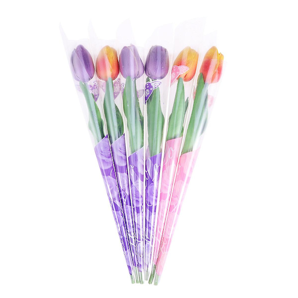 6 stk. Kunstige Tulipaner Tulipan Lampe Dekorativ Blomst Lys Udendørs Simuleringsblomst Lampe
