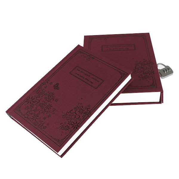 Blanke Notesbøger Arbejdsorganisation Notesbog Retro Dagbog Låse Kode Vintage Blank Bog Rød Red