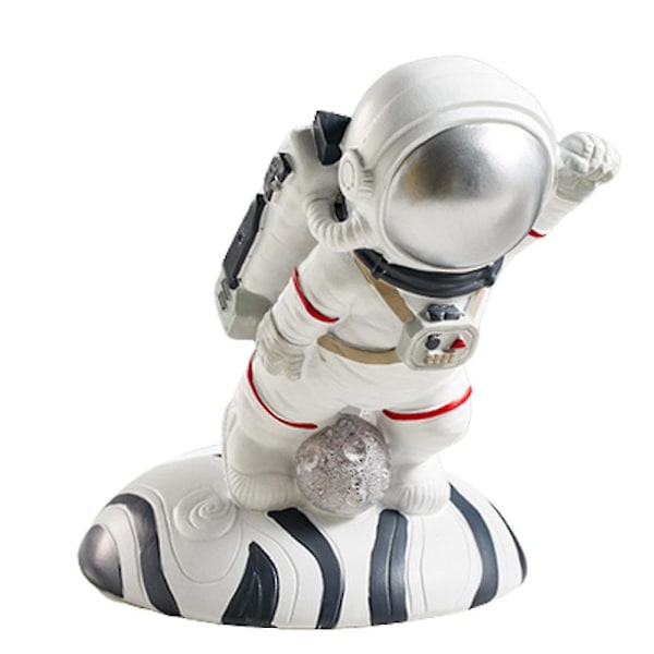 Kreativ Astronaut Vinflaskhållare Resin Spaceman Skåp Skrivbords Heminredning Hantverkspresenter (silver)