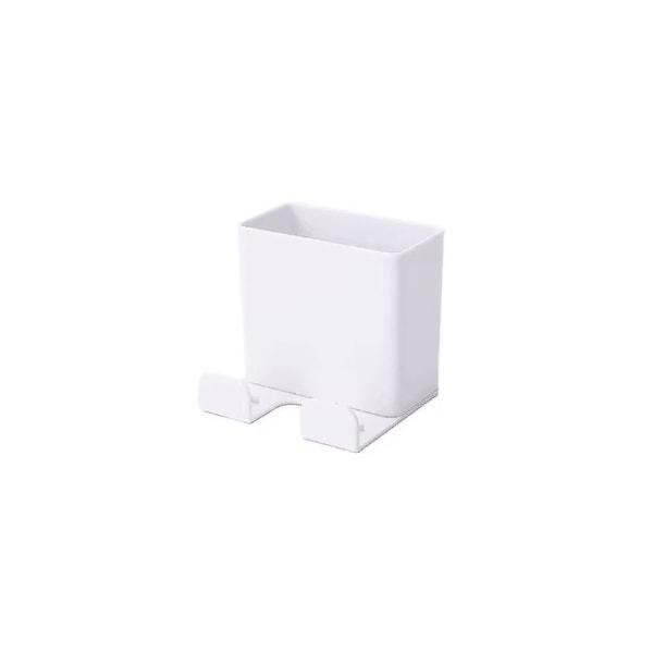 Wall Mount Storage Organizer Remote Control Storage Box Phone Holder Media Organizer Box (2pcs, White)