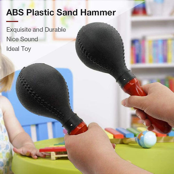 Perkusjonsinstrument med ABS-plastskall og trehåndtak for liveopptredener, konserter, innspillingsøkter (svart)