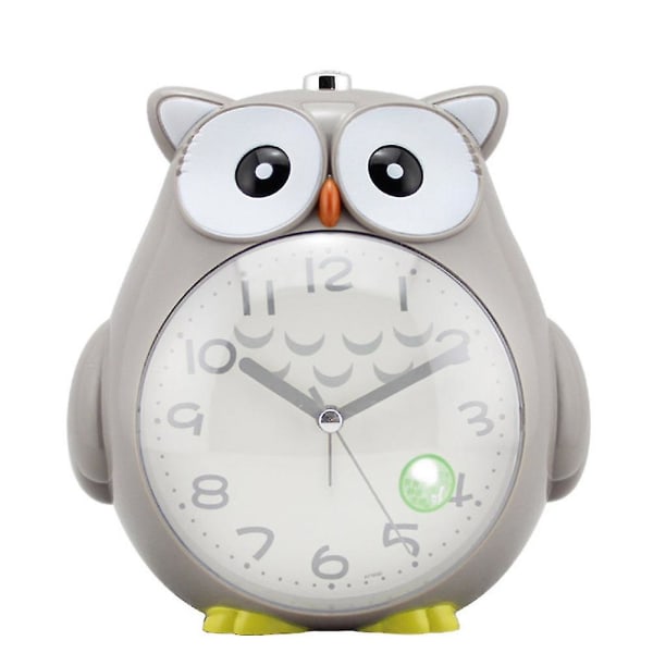 Cute Owl Mute Scanning Night Light Double Tone Student Børnevækkeur (1 stk)