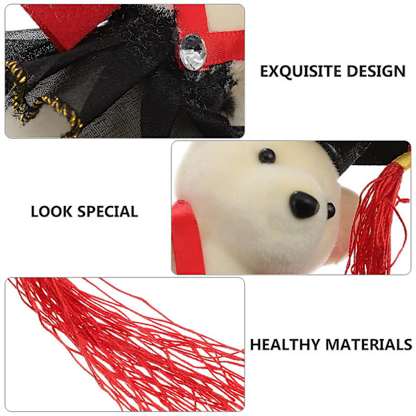 6 stk. Graduation Bear Premium Multifunktionel Graduation Bear (sort, rød)Rød14x7x5cm Red 14x7x5cm