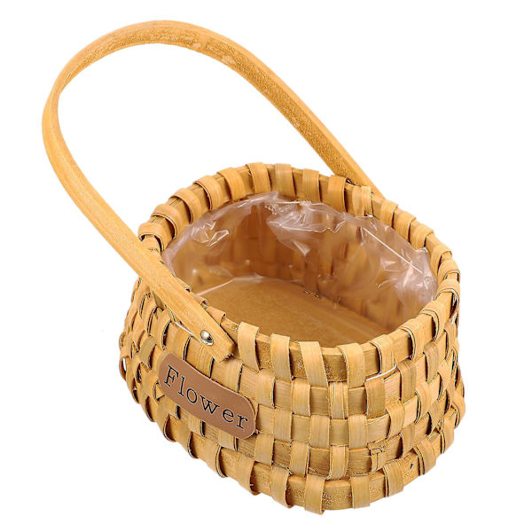 1 stk. Hjemmedekoration Trækurv Flettet Gavekurv Blomst OpbevaringskurvEllipse28X21X16CM Ellipse 28X21X16CM