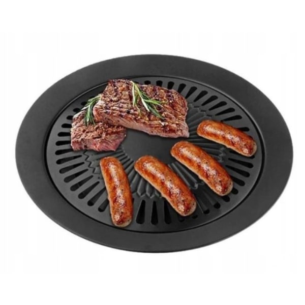 Tykk grillpanne for grill, BBQ-grillpanne, kassett-ovn grillpanne, husholdnings-non-stick rund stekepanne, reiseutstyr, grilltilbehør