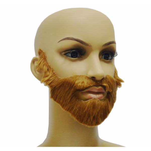 Falsk brunt skæg til festklistermærker - Mænd - Kvinder - Børn - Voksne - Karneval - Halloween