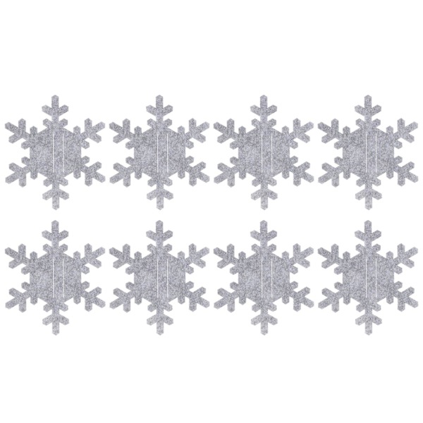 8 st Xmas Party Gaffel- och Knivförvaringsväskor Snöflinga Form Servis Hållare Matbord Dekoration Grå 15x15cm Grey 15x15cm