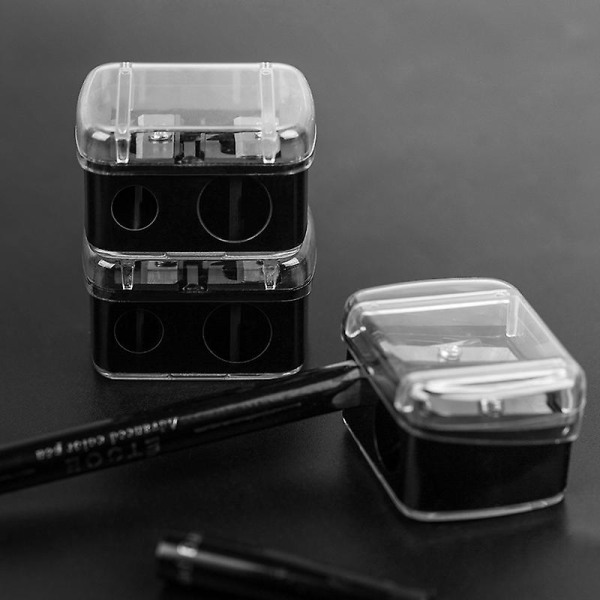 Kosmetisk blyantspidser Dual Sharpener Øjenmakeup blyantspidser (5 stk, sort)