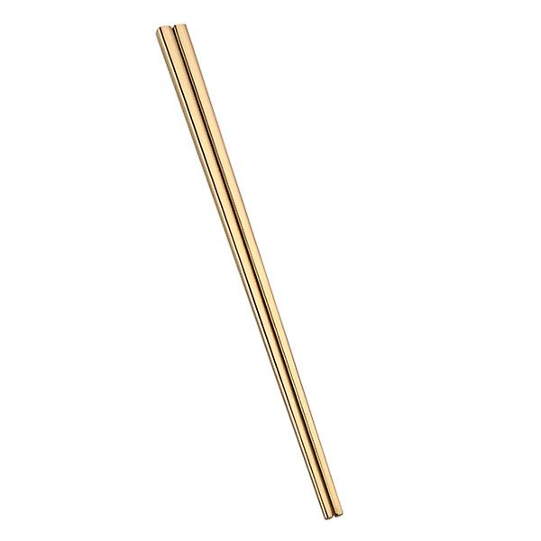 Et par rustfrit stål spisepinde, elektroplettering firkantede spisepinde, genanvendelige metal spisepinde (23 cm, guld) Guld 1 par Golden 1 Pair