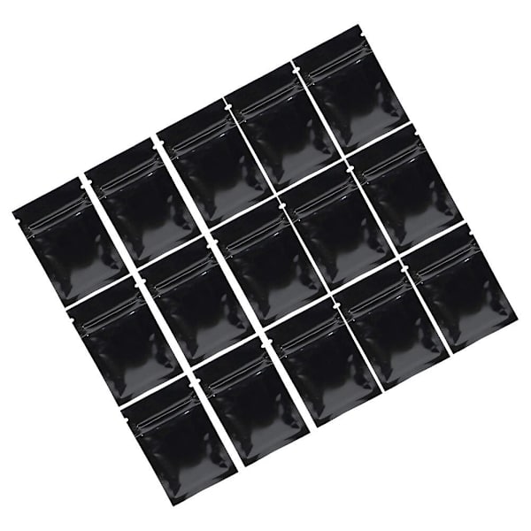 50 stk. lynlåsposer Te Emballageposer Selvforseglende Madposer Flade Bundposer Til Hjemmet Butik 20x Black 12*20CM