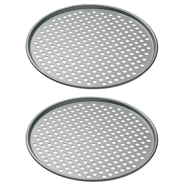 Pizza Ba Sæt, Non-stick Perforerede Pizza Bakker, Kompatibel Med Ovn, 2 stk