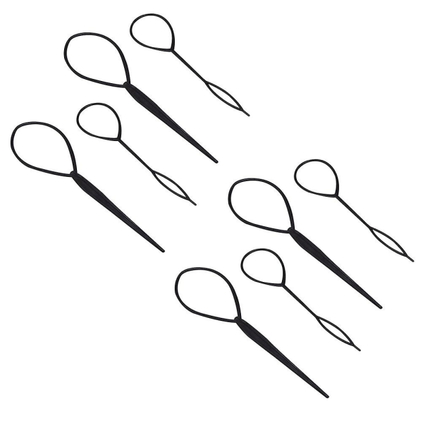 8 kpl Muoviset Hännän Hiusten Punonta Työkalu Ponytail Styling Maker Clip Hiusten Muotoilun Tarvikkeet Musta 8 kpl Black 8PCS