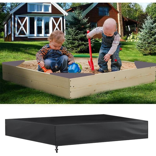 Sandlåda Skydd - 59'' x 59'' Vattentätt Sandlåda Skydd med Hållbar 210D Oxfordduk och Dragkedja, Anti-UV Sandlåda Skydd