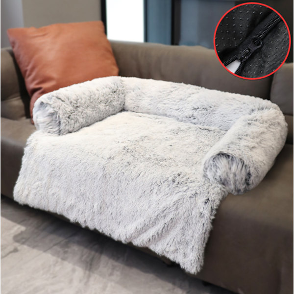 Vandtæt Dyreplaid til Hunde og Katte Blød Plys Dyreplaid Beskytter Sofaer, Stole og Senge mod Pletter, Grå (102*90*20cm)