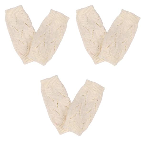 3-pack Dam Vinter Varma Stickade Virkade Vantar Långa Fingerlösa Armvärmare Vantar Vantar Med Tumme 3pcs