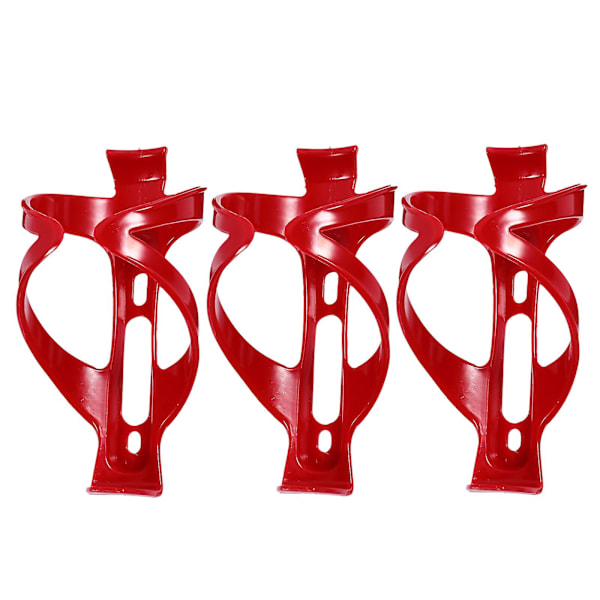 3 stk. Cykel PC Plastikflaskebur Cykel Vandflaskeholder Cykling Kande Stativ Rød 14,4X6,7CM Red 14.4X6.7CM