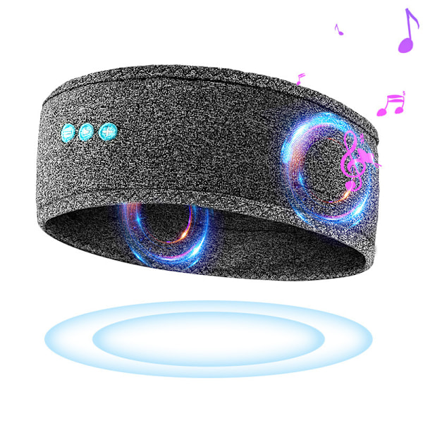 Bluetooth-pääpanta-unikuulokkeet, unikuulokkeet sivuillaan nukkuville, langattomat unikuulokkeet HD-stereokaiuttimilla Grey