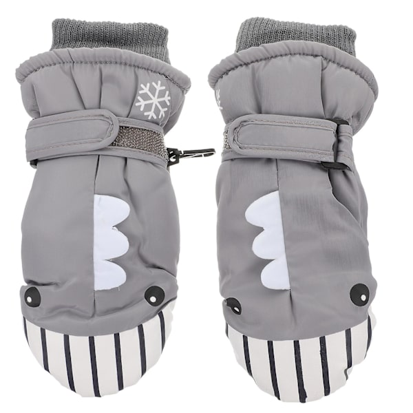 1 Par Barnvintervarma Vattentäta Handske Kalla-säkra Barn Skidhandskar Grå 19x9 cm Grey 19x9 cm