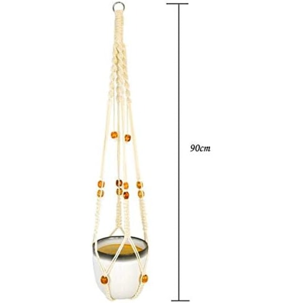 Macrame Hängkorg, Macrame Växthängare, Bomullsrep Hängkorg, Blomhängare, Växthängare för inomhus och utomhus tak