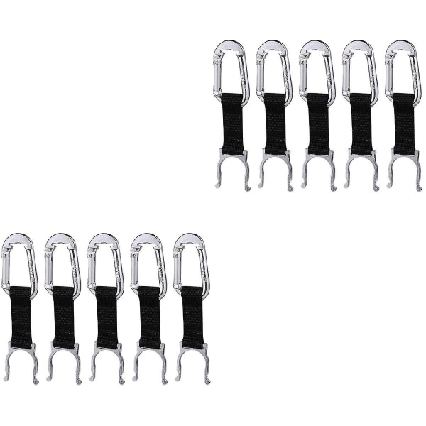 15 stk D-formet Hængende Spænde Bærbar Vandflaskeholder Aluminium Legering Vandflaske Klips Til Camping 10 pcs 14x3.3x0.5cm