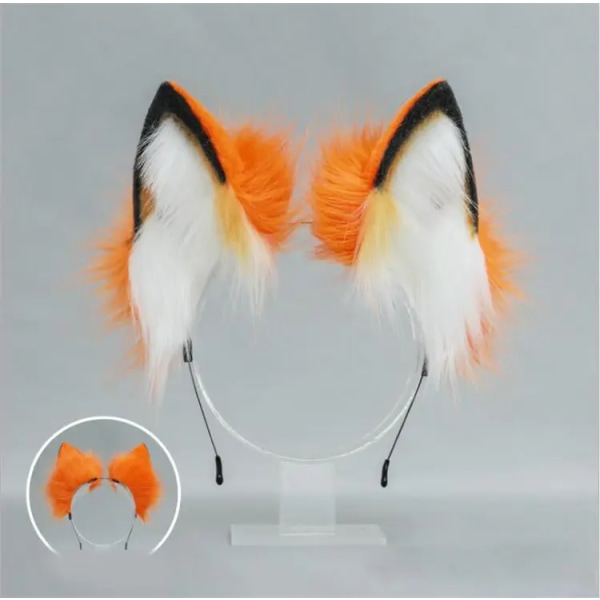 2 stk Håndlavede Wolf Fox Ears Animal Cosplay Cute Head Accessories til Halloween