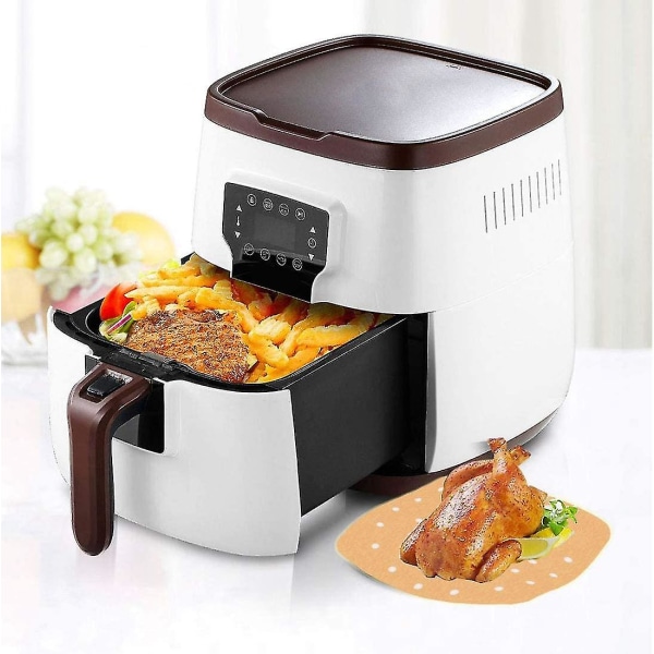 Air Fryer Pergament Papir, Bambus Steamer Paper Kompatibel med Air Fryer